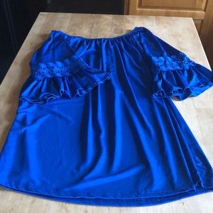 Ruffle lace sleeve tunic